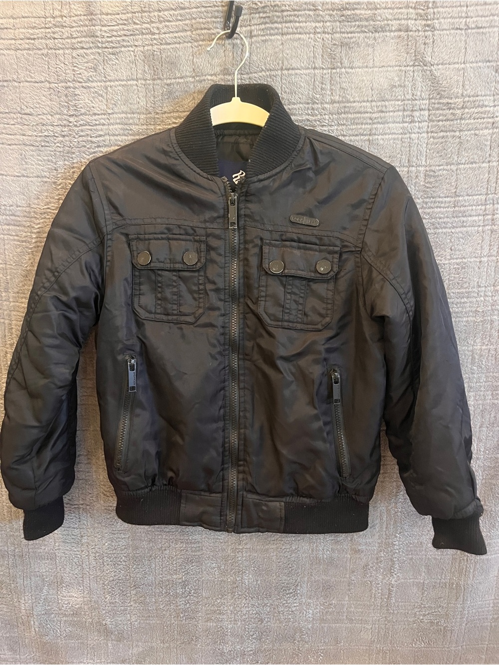 Rocawear Black Bomber Jacket with Zip & Flap Pockets Medium